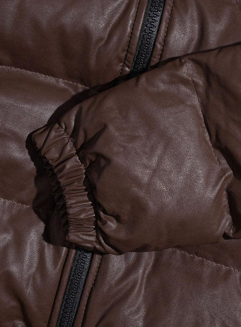 Dark Brown F - Leather Jacket - Khotwh